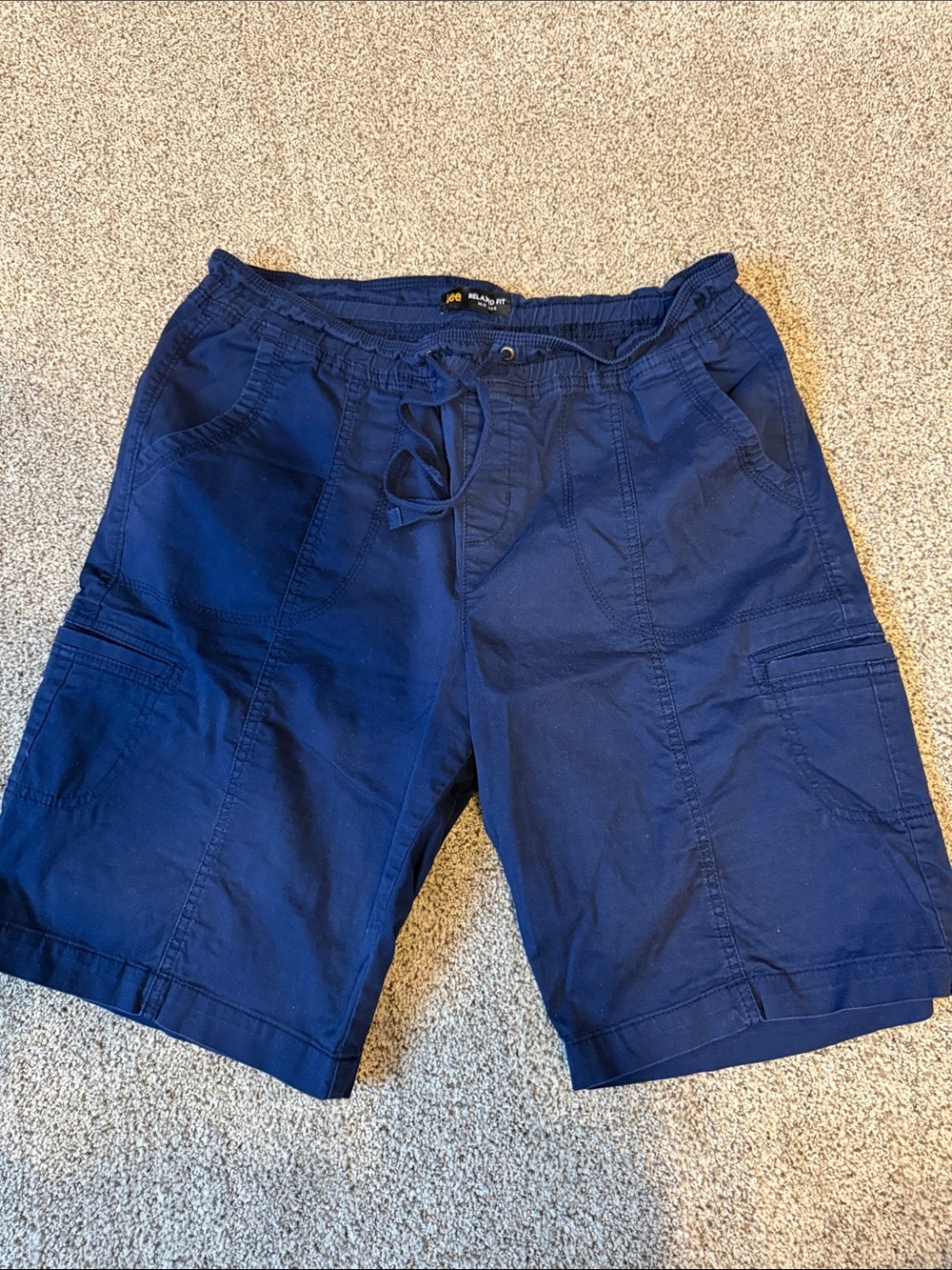 Lee Men's Deep Blue Cargo Drawstring Shorts